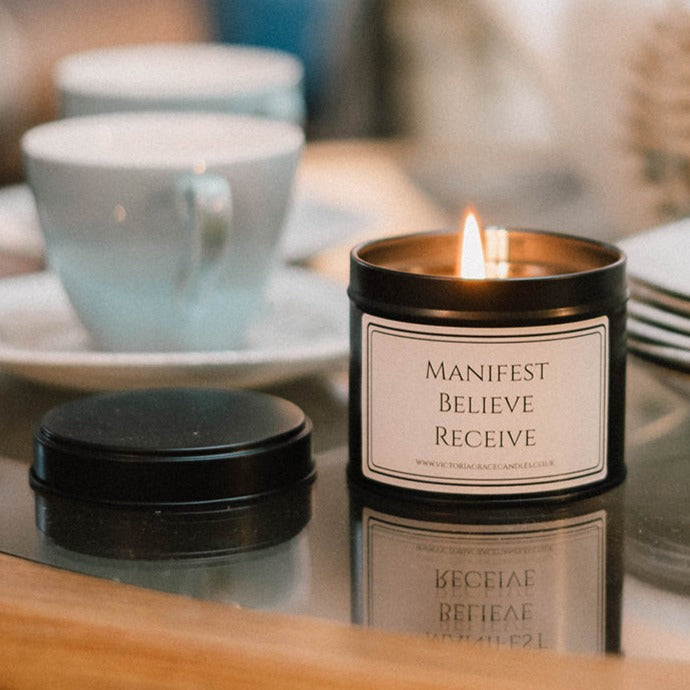 Manifest Believe Receive Candle